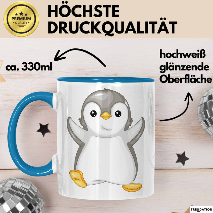 Lustige Pinguin Tasse Geschenk Pinguin-Liebhaber Blau Trendation
