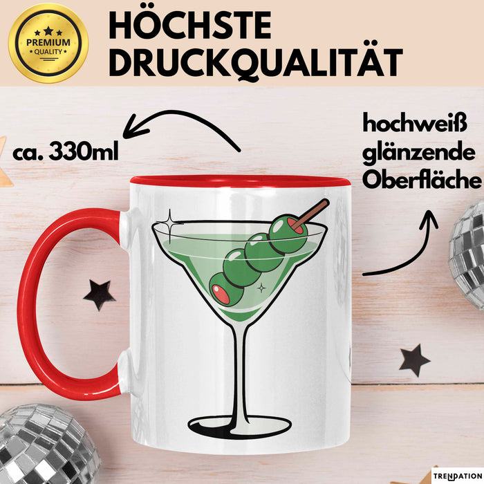 Cocktail Liebhaber Tasse Geschenkidee für Mixologie Fan Rot Trendation