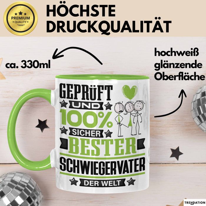 Schwiegervater Geschenk Lustiger Spruch für Schwiegervater Geschenkidee Bester Schwiegervater Der Welt Grün Trendation