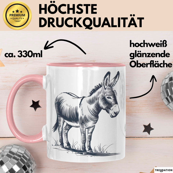 Eselbauer Esel Tier Tasse Geschenk Lustige Geschenkidee Spruch Rosa Trendation