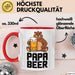 Papa Vatertag Tasse Becher Geschenk Lustige Geschenkidee Spruch Papa Bierbär Rot Trendation