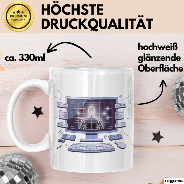 3D Modellierer Tasse Geschenk Lustige Geschenkidee Spruch Für Digitale Bildhauer Weiß Trendation