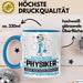 Physiker Geschenk Tasse Ich Bin Physiker Aber Sag Doch Einfach Superheld Lustige Geschenkdiee für Physiker Kaffee-Becher Blau Trendation