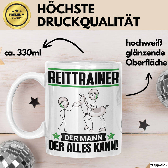 Reittrainer Tasse Geschenk für Reittrainer Der Mann Der Alles Kann Geschenkidee zum Geburtstag Weiß Trendation