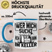 Handwerker Geschenk Tasse Wer Mich Sucht Ich Bin Im Keller KFZ Mechaniker Hausmeister Elektroniker Anlagenmechaniker Heimwerker Blau Trendation