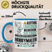 Hobbymaler Geschenk Tasse Lustiger Spruch Erheben Sie Sich Der Hobbymaler Betritt den Raum Blau Trendation
