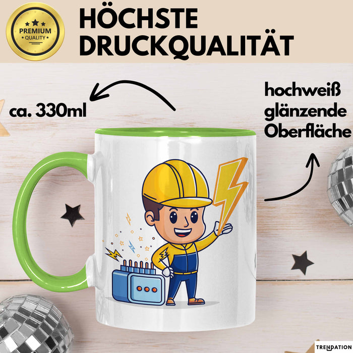 Elektriker Tasse Geschenk Lustige Geschenkidee Spruch Für Elektro Profis Grün Trendation