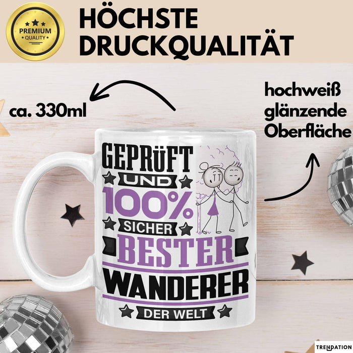 Wanderer Geschenk Lustiger Spruch für Wanderer Geschenkidee Bester Wanderer Der Welt Weiß Trendation