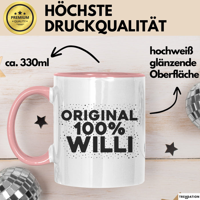 Willi Tasse Original 100% Willi Geschenk Rosa Trendation