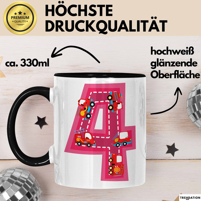 4. Geburtstag Tasse Geschenk Mädchen Jungs 4Er Geburstagsgeschenk Becher Trendation