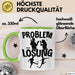 Fußballer Tasse Geschenk für Fußballspieler Männer Geschenkidee Problem und Lösung Fussball Spielen Grün Trendation