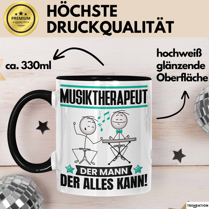 Musiktherapeut Tasse Geschenk für Musiktherapeut Der Mann Der Alles Kann Geschenkidee zum Geburtstag Schwarz Trendation