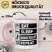 Skibidi Toilet Tasse Geschenk Meme Eat Sleet Repeat Becher Geschenkdiee Rosa Trendation