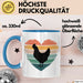 Huhn Tier Bauer Tasse Becher Geschenk Lustige Geschenkidee Spruch Hühnerherz Blau Trendation