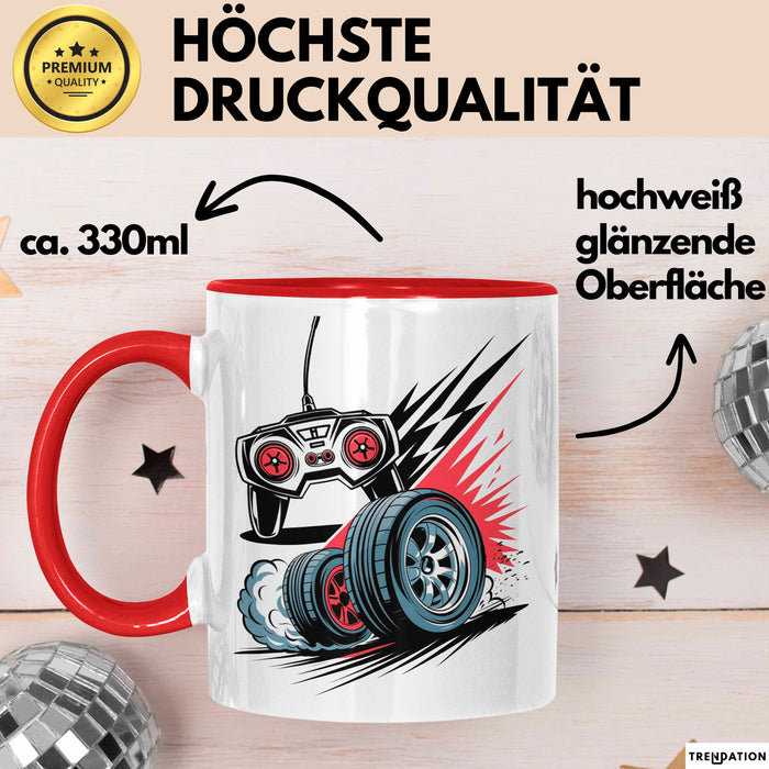 RC Car Fahrer Tasse Geschenkidee Fernsteuerungsauto Fan Geschenkidee Lustig Rot Trendation