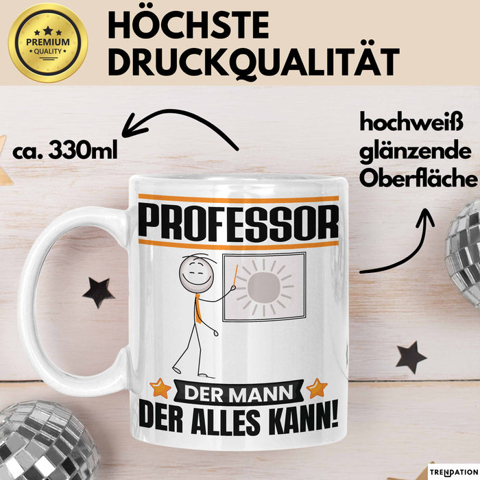 Professor Tasse Geschenk für Professor Der Mann Der Alles Kann Geschenkidee zum Geburtstag Weiß Trendation
