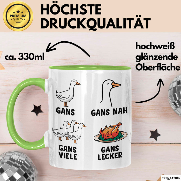 Gans Vogel Tasse Geschenk Lustige Geschenkidee Spruch Grün Trendation