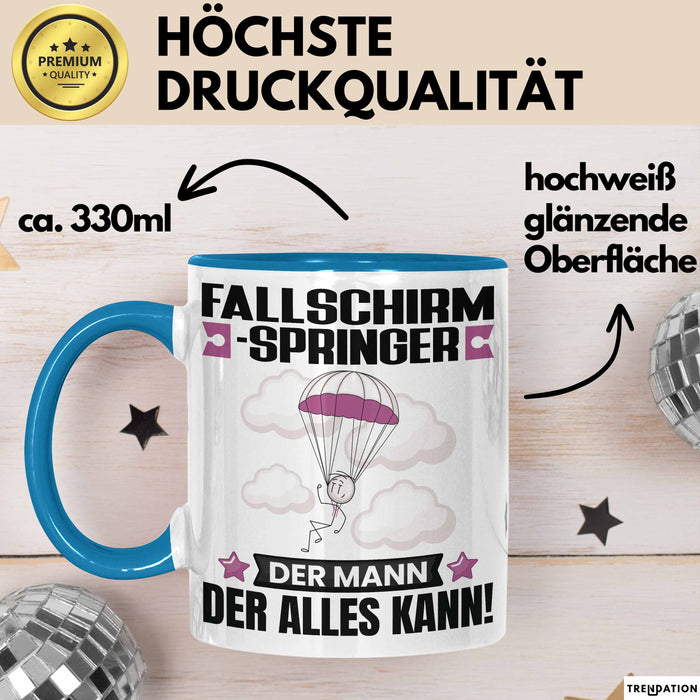 Fallschirmspringer Tasse Geschenk für Fallschirmspringer Der Mann Der Alles Kann Geschenkidee zum Geburtstag Blau Trendation