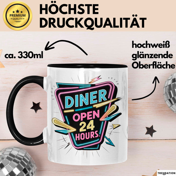 Diner Fan Tasse Geschenkidee für Retro Essen Liebhaber Trendation