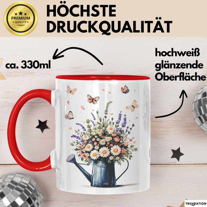 Florist Tasse Geschenk Lustige Geschenkidee Spruch Für Blumen Liebhaber Rot Trendation