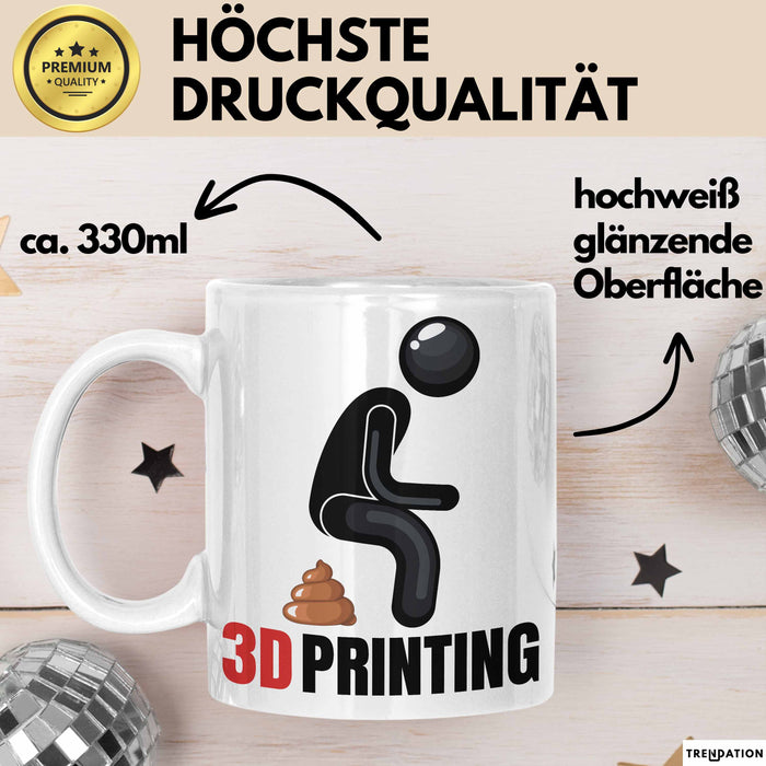 Humor Tasse Geschenk Figur 3DHaufen Witzige Geschenkidee Weiß Trendation