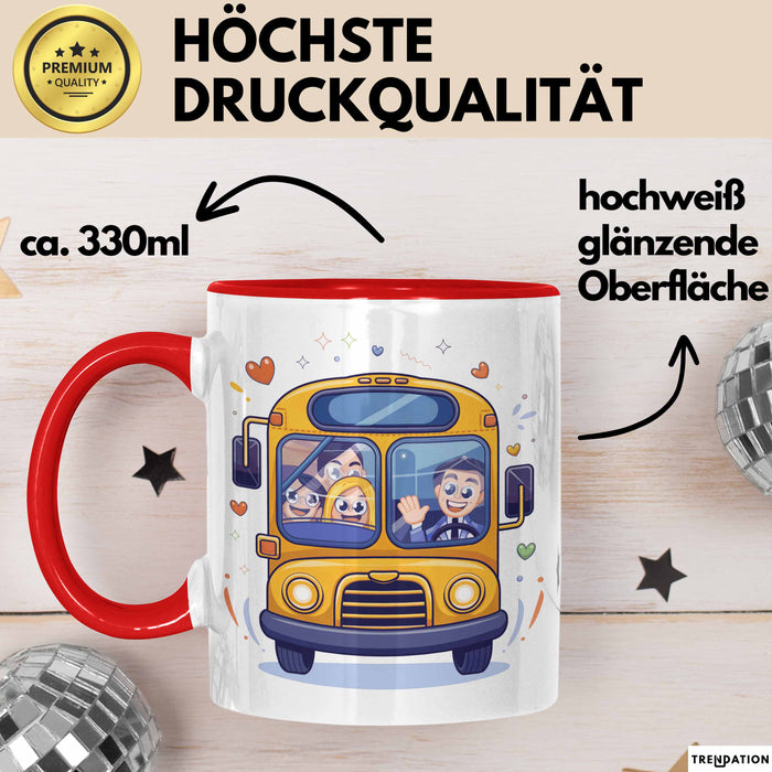 Busfahrer Tasse Geschenk Lustige Geschenkidee Spruch Für Öffentlichen Verkehr Helden Rot Trendation