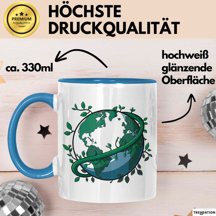 Öko Krieger Tasse Geschenkidee für Grünen Planeten Blau Trendation