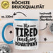 Lehrer Tasse Geschenk Müde The Tired Teacher Department Geschenkidee Lieblingslehrer Kaffee-Becher Blau Trendation