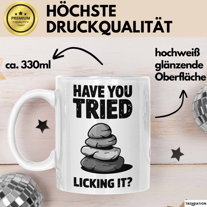 Geologie Liebhaber Geologe Tasse Geschenk Lustige Geschenkidee Spruch Hast Du Versucht Es Zu Lecken Weiß Trendation