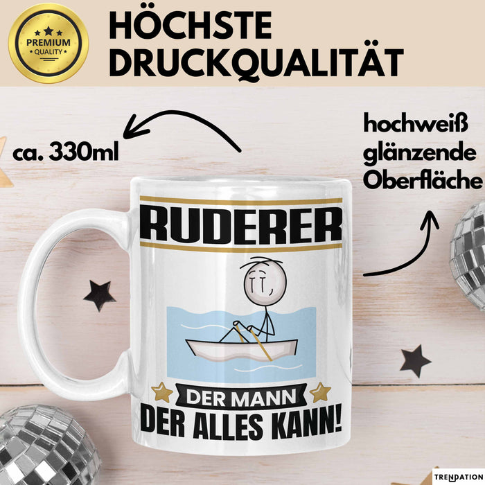 Ruderer Tasse Geschenk für Ruderer Der Mann Der Alles Kann Geschenkidee zum Geburtstag Weiß Trendation