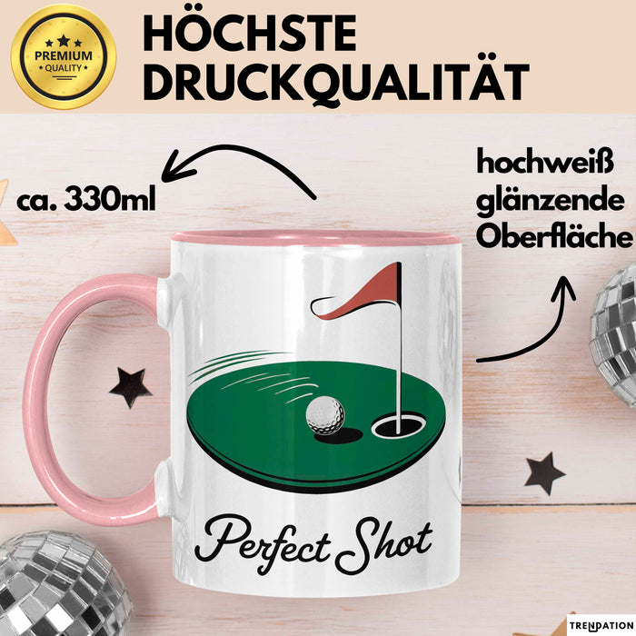 Golf Liebhaber Tasse Perfekter Schlag Geschenkidee Rosa Trendation