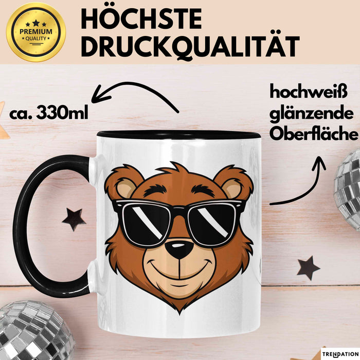 Teddybär Tier Sonnenbrille Tasse Geschenk Lustige Geschenkidee Spruch Trendation