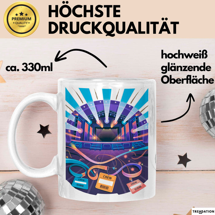 Festival Crew Tasse Geschenk Lustige Geschenkidee Spruch Für Live Event Teams Weiß Trendation