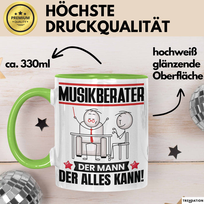 Musikberater Tasse Geschenk für Musikberater Der Mann Der Alles Kann Geschenkidee zum Geburtstag Grün Trendation