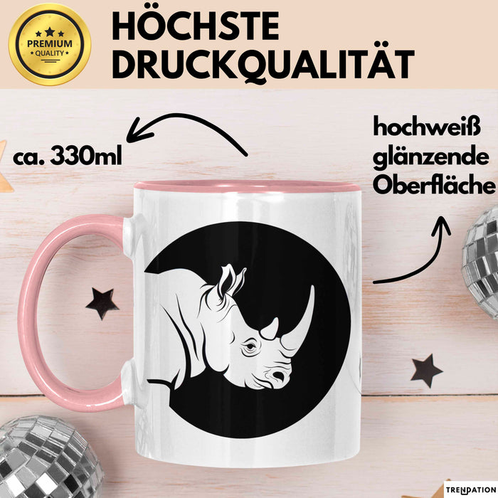 Nashorn Tasse Geschenk Lustige Geschenkidee Spruch Rosa Trendation