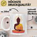 Buddha Zen Buddhismus Yoga Meditation Spirituell Tasse Geschenk Lustige Geschenkidee Spruch Weiß Trendation