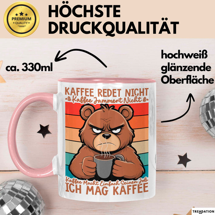 Kaffeeliebhaber Tasse Geschenk Lustige Geschenkidee Spruch Kaffee Macht Einfach Seinen Job Ich Mag Kaffee Rosa Trendation