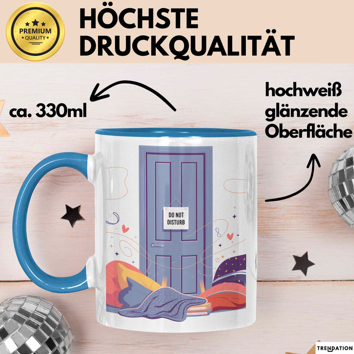 Introvertierter Tasse Geschenk Lustige Geschenkidee Spruch Für Ruhige Köpfe Blau Trendation