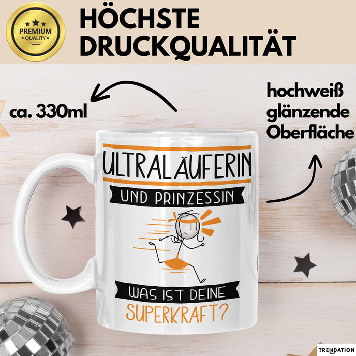 Ultraläuferin Und Prinzessin Tasse Geschenk Für Eine Ultraläuferin Geburtstag Was Ist Deine Superkraft Weiß Trendation