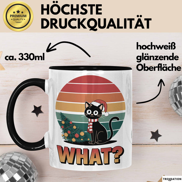 Schwarze Katze Weihnachtsfeier Tasse Geschenk Lustige Geschenkidee Spruch Was Trendation
