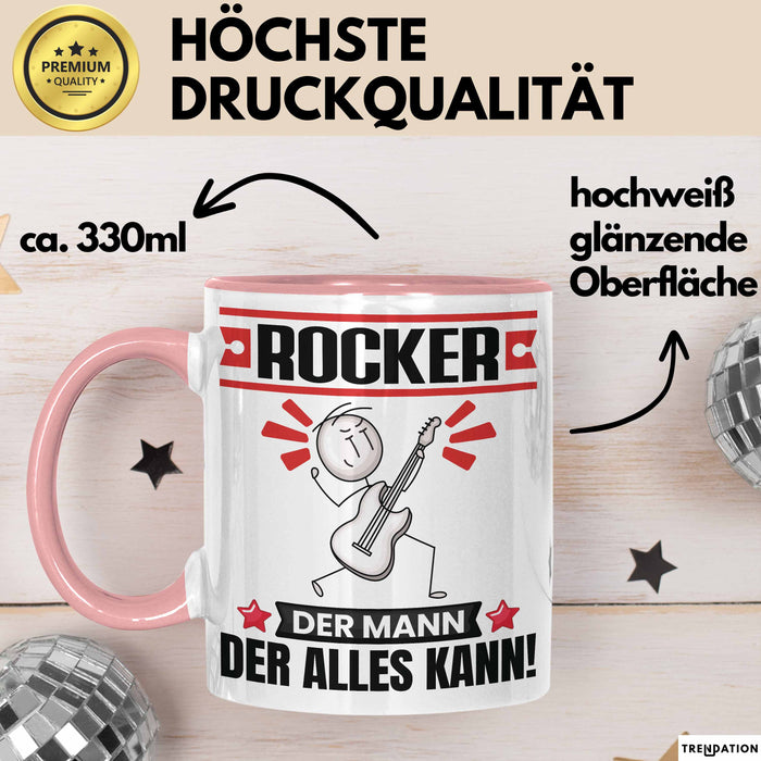Rocker Tasse Geschenk für Rocker Der Mann Der Alles Kann Geschenkidee zum Geburtstag Rosa Trendation