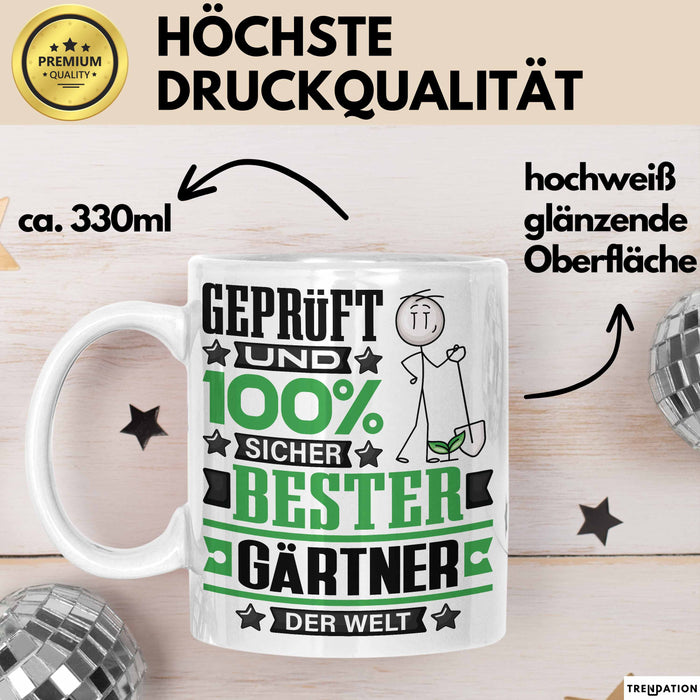 Gärtner Geschenk Lustiger Spruch für Gärtner Geschenkidee Bester Gärtner Der Welt Weiß Trendation
