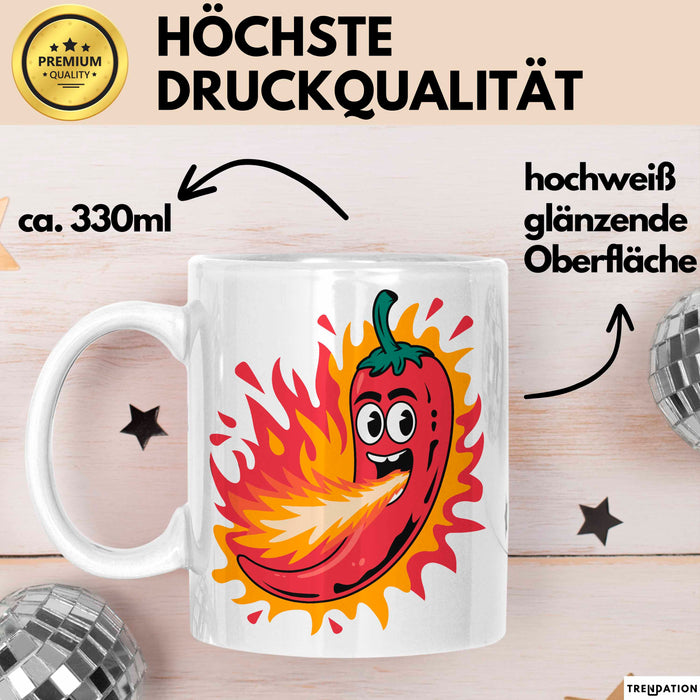 Scharfes Essen Liebhaber Tasse Geschenkidee für Schärfe Fan Weiß Trendation