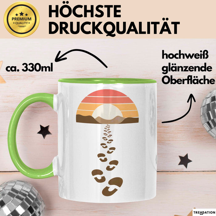 Wandern Tasse Geschenkidee Pfad Entdecker Lustiger Spruch Geschenkidee Lustig Grün Trendation