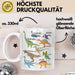 Dino Tasse Geschenk Dinosaurier Geschenkidee Jungs Dino-Fans T-Rex Arten Von Dinosaurieren Kakao Becher Becher Weiß Trendation