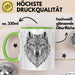 Wolf Tasse Geschenk Wolf für Wildtierliebhaber Grün Trendation