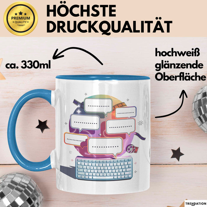 Drehbuchautor Tasse Geschenk Lustige Geschenkidee Spruch Für Geschichten Kreative Blau Trendation