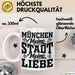 München Tasse Geschenk Heimat Münchener Geschenkidee Kaffee-Becher Bayern Meine Stadt Meine Liebe Weiß Trendation