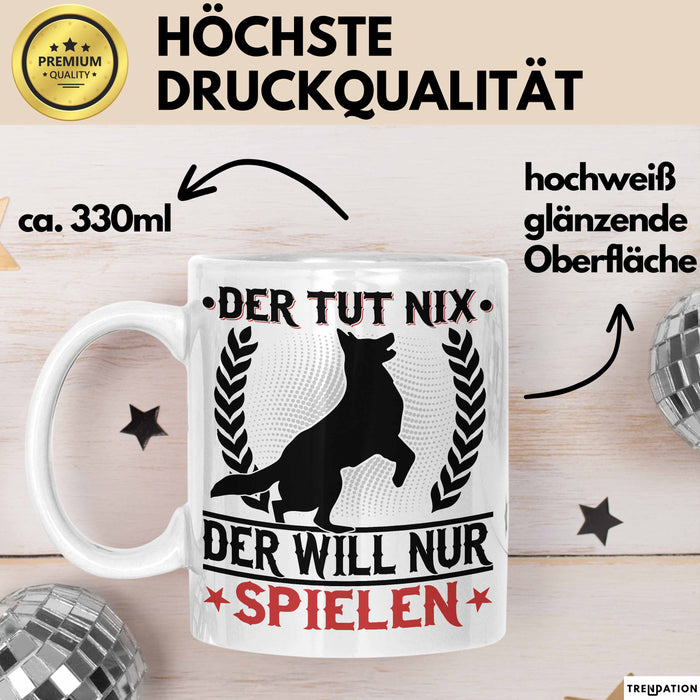 Hund Tasse Geschenk Kaffee-Becher Hunde-Besitzer Geschenkidee Weiß Trendation
