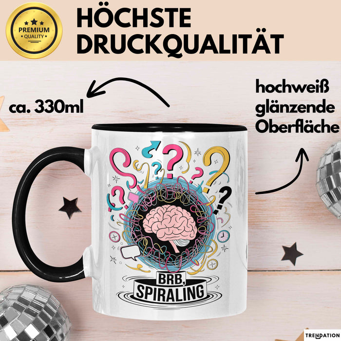 Überdenker Tasse Geschenk Lustige Geschenkidee Spruch Für Beschäftigte Köpfe Trendation
